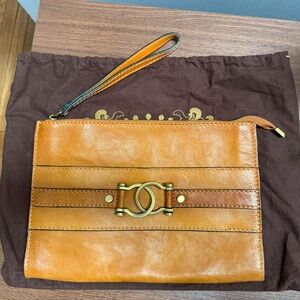 NWOT Made in Italy Pratesi Leather Clutch